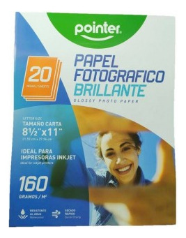 Papel Fotografico 20h T/carta 160gr 8 1/2 X 11  Pointer