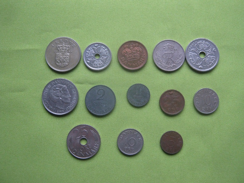 Dinamarca Lote 13 Monedas  Diferentes 