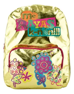 Mochila Me Rayas K Ñon Estampada Primaria Distroller Color Dorado Diseño De La Tela Estampado