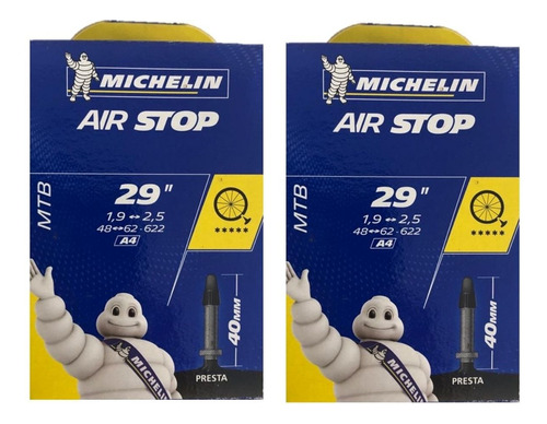Par Camara Ar Michelin Aro 29x1.9/2.5 Válvula Presta 40mm