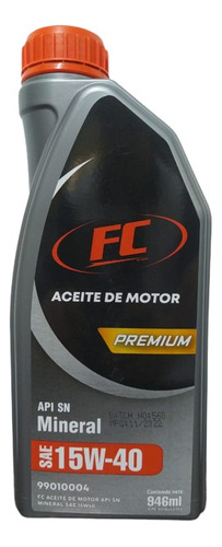 Aceite De Motor Fc Mastertech Api Sn Mineral Sae 15w40 1 Qtr