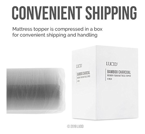 Cubrecolchón Lucid De 4 Pulgadas Con Espuma Viscoelástica Co