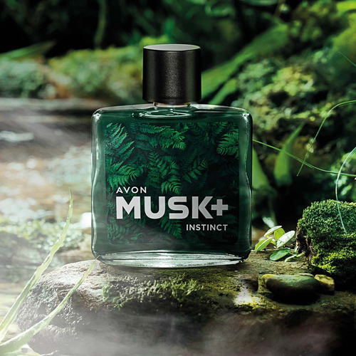 Colonia Musk+ Instinct Deo Para Hombre 75 Ml Avon