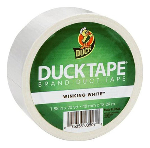 Duck Brand 392873 Cinta Adhesiva De Color Blanco, 1.88 X 20
