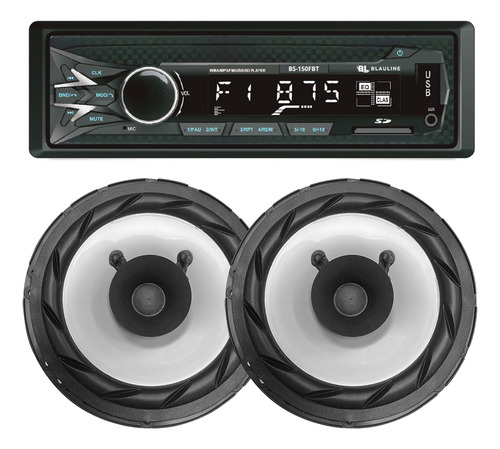 Stereo Bluetooth Am Fm Parlantes Bomber 6 Pulgadas Cono Dual