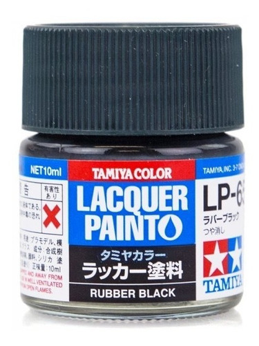 Pintura 10 Ml. Tamiya Lacquer Lp-65 Rubber Black Lp65 Hobby