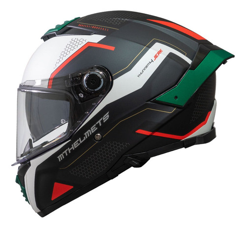 Casco Mt Helmets Thunder 4 Jerk Verde Perla Mate + Pinlock