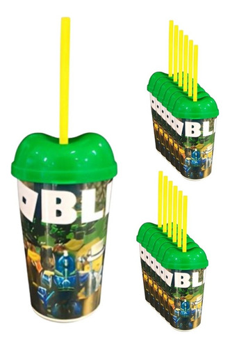 Vaso Pitillo Roblox Sorpresa X12u Alta Calidad Cumpleaños