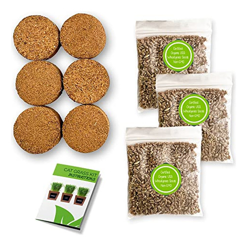 Organic Cat Grass Refill Kit