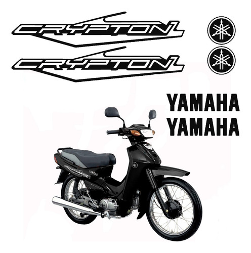 Kit Calcos Stickers Vinilo Para Yamaha Crypton / New Crypton Negro