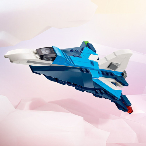 LEGO® Creator 3en1 Aeronave: Avión de Carreras 31160; Juguete transformable en un jet o un helicóptero, juego de vehículos, idea de regalo para niños y niñas de 7 años o más