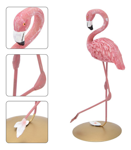 Lq Adornos De Flamenco Estatua Rosa, Figura De Resina Para D