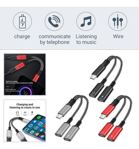 Divisor Usb C Tipo C 2 En 1 Para Auriculares Usb C De Doble
