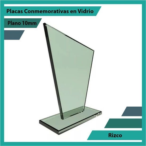 Trofeo En Cristal Referencia Rizco Pulido Plano 10mm