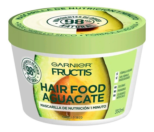 Mascarilla De Tratamiento Fructis Hair Food Aguacate 350 Ml