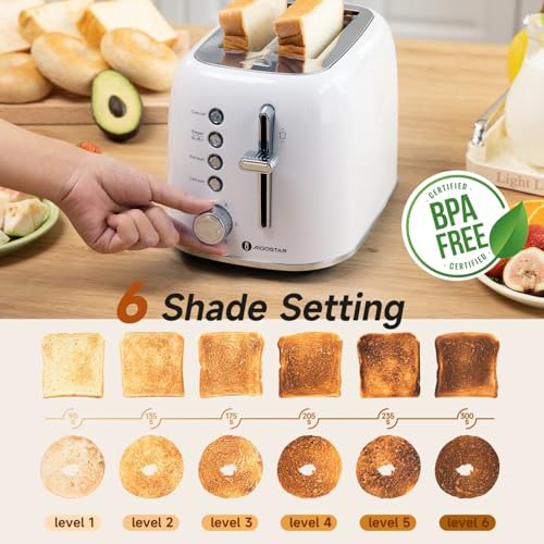 Tostadora Aigostar 2 Rebanadas De Acero Inoxidable Con Dise