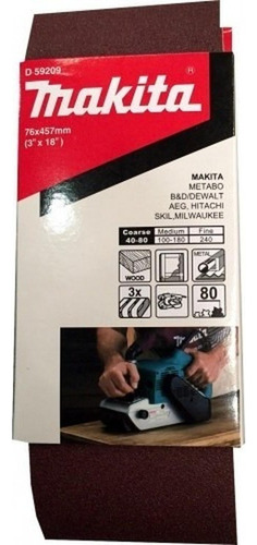 Pack 3 Lijas De Banda 3''x18'' (76x457mm) - Makita