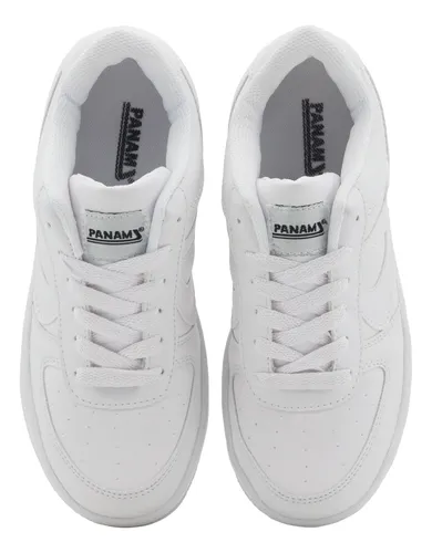 Tenis Panam Mujer Y Hombre Blanco Skate Clasico 22 29