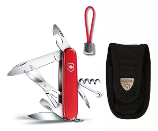 Victorinox Navaja Climber Roja , Con Funda Y Cordón Color Rojo