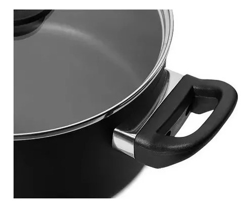 Set De Ollas Antiadherente Negras 7 Piezas