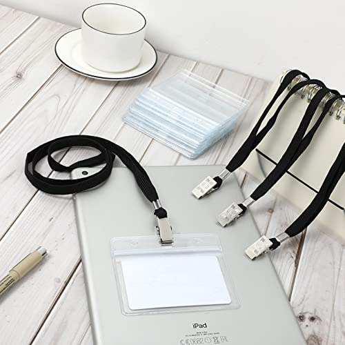 100 Pcs Porta Tarjetas De Identificación Transparentes Con