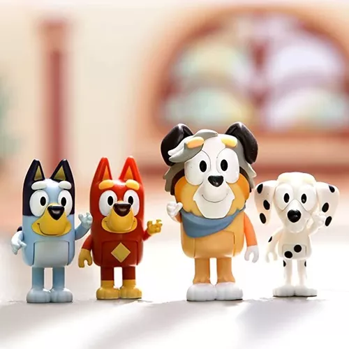 Paquete de 4 figuras posables de Bluey and Friends de 2.5 a 3 pulgadas