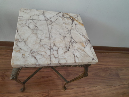 Mesa De Bronce Con Mármol Antigua (Usado)