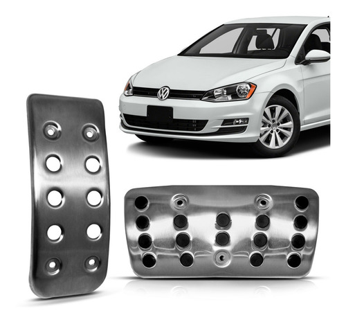 Imagem 1 de 3 de Pedaleira Golf 08 09 10 11 A 14 15 16 17 Inox Com Borracha