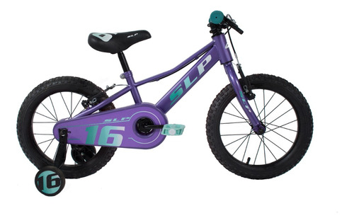 Bicicleta Slp 5 Pro Girl Niñas Rodado 16 Con Rueditas Color Lila Verde Blanco