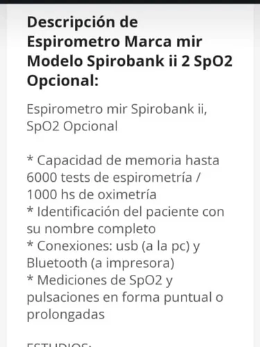 Mir Espirometro Spirobank Ll (Usado)