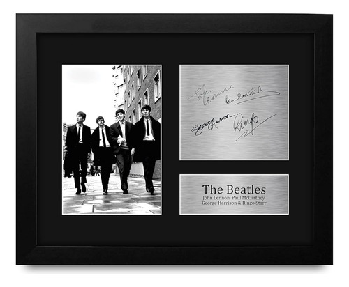 Hwc Trading Beatles Regalos Usl Enmarcado Impreso Firmado Au