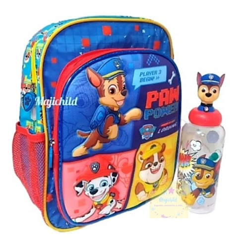 Pack Mochila Kids Paw Patrol Y Tomatodo 3d Original 