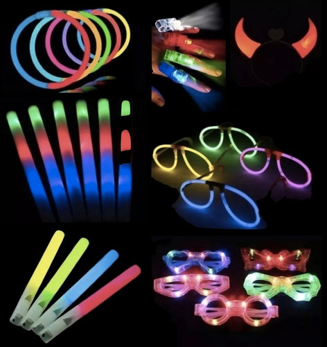 Combo Cotillon Luminoso Led Neon 50 Personas Casamiento