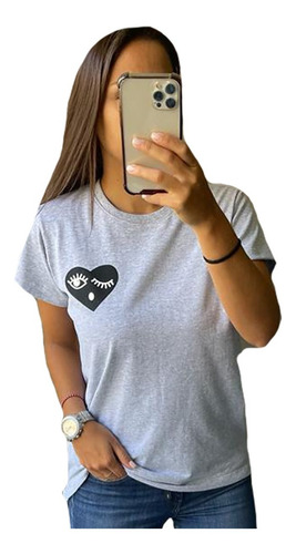 Imagen 5 de 10 de Remera Estampada Lisa Mujer Manga Corta Moda A88