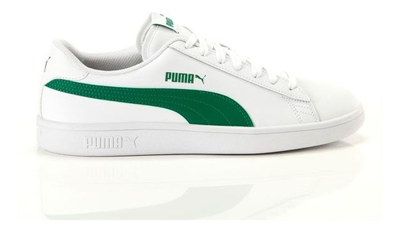 Tenis Original Puma Smash V2 Blanco Verde Unisex 365215-03 | gratis