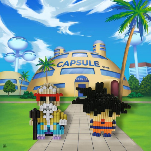 Set De Construcción 3dgoku Y Maestro Roshi Bloques Armables