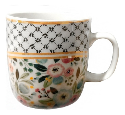 Taza De Cerámica Jarro Mug Cafe Diseño Flores M4 - Sheshu Color Mod3