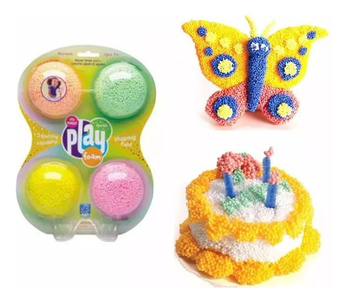 Imagen 2 de 6 de Play Foam Sparkle Set X 4 Unidades Masa 1910 Colores Edu