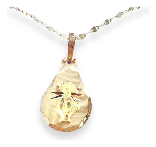 Cadena Y Medalla V Sn Juan Lagos Gota Estrella 1.5cm Oro 10k