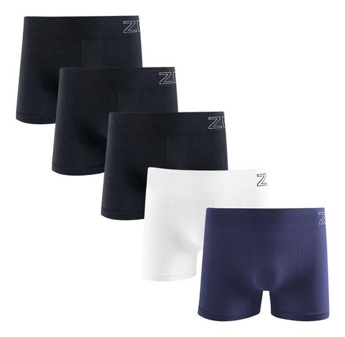 Kit 5 Cuecas Boxer Zee Rucci Em Poliamida Sem Costura Lisa