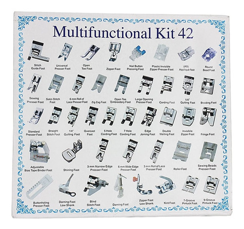 Prensatelas Doméstico 42pcs Kit De Pie De Prensa De Costura
