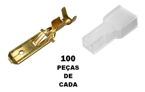 Terminal Encaixe Macho + Capa Isolante Luva -100 Pçs De Cada