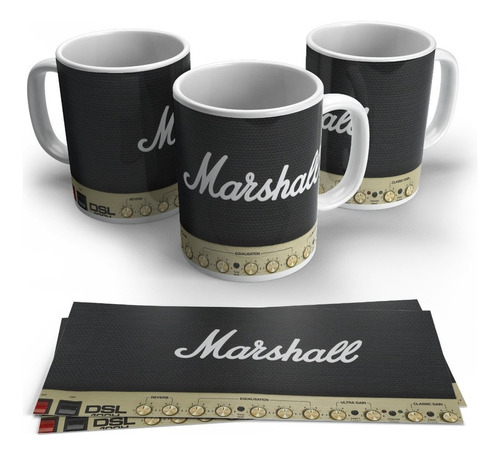 Pocillos Mugs Vasos Diseño Marshall Amplification Músicos