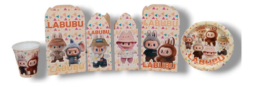 Plim Plim Kit Fiestas De Cumpleaños Cajas+vasos+platos 20p Labubu Labubu Labubu