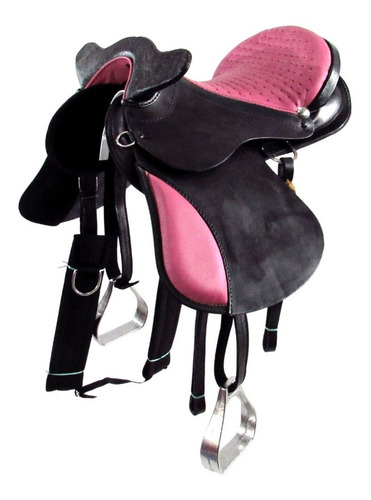 Sela Australiana De Cabeça Preta Com Rosa Luxo Inox 16 Pol Cor Preto-rosa