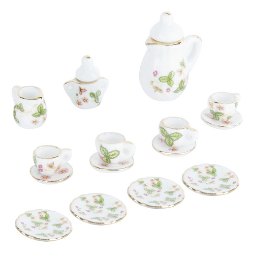 Juego De Tazas De Té Doll House, 15 Unidades, 1/12 Piezas, C