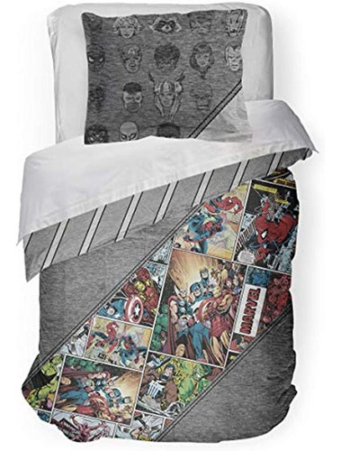 Jay Franco Marvel Comics 80th Anniversary Twin Comforter & S