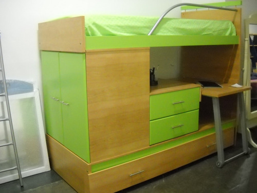 Imagen 2 de 5 de Cama Cucheta Placard Escritorio Cajonera Baulera Carro Cama