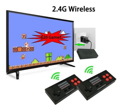 Mini Consola Retro Clásica 620 Juegos En 1 Av 2 Controles