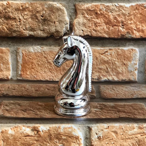 Enfeite Decorativo Peça De Xadrez Em Porcelana Cavalo 12cm